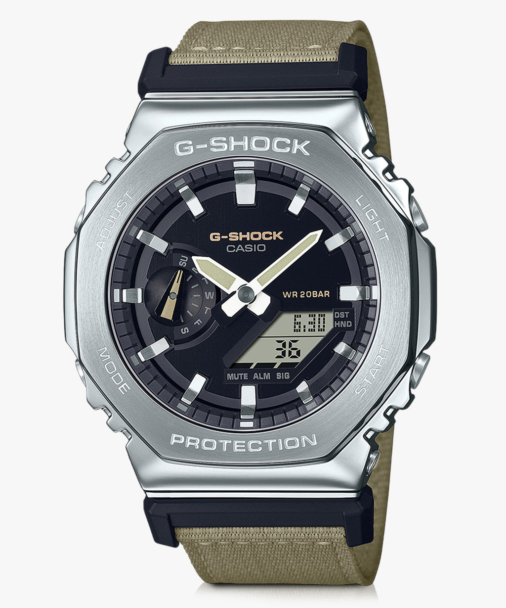 G-SHOCK Black Dial Brown Cloth Band Analog-Digital Watch