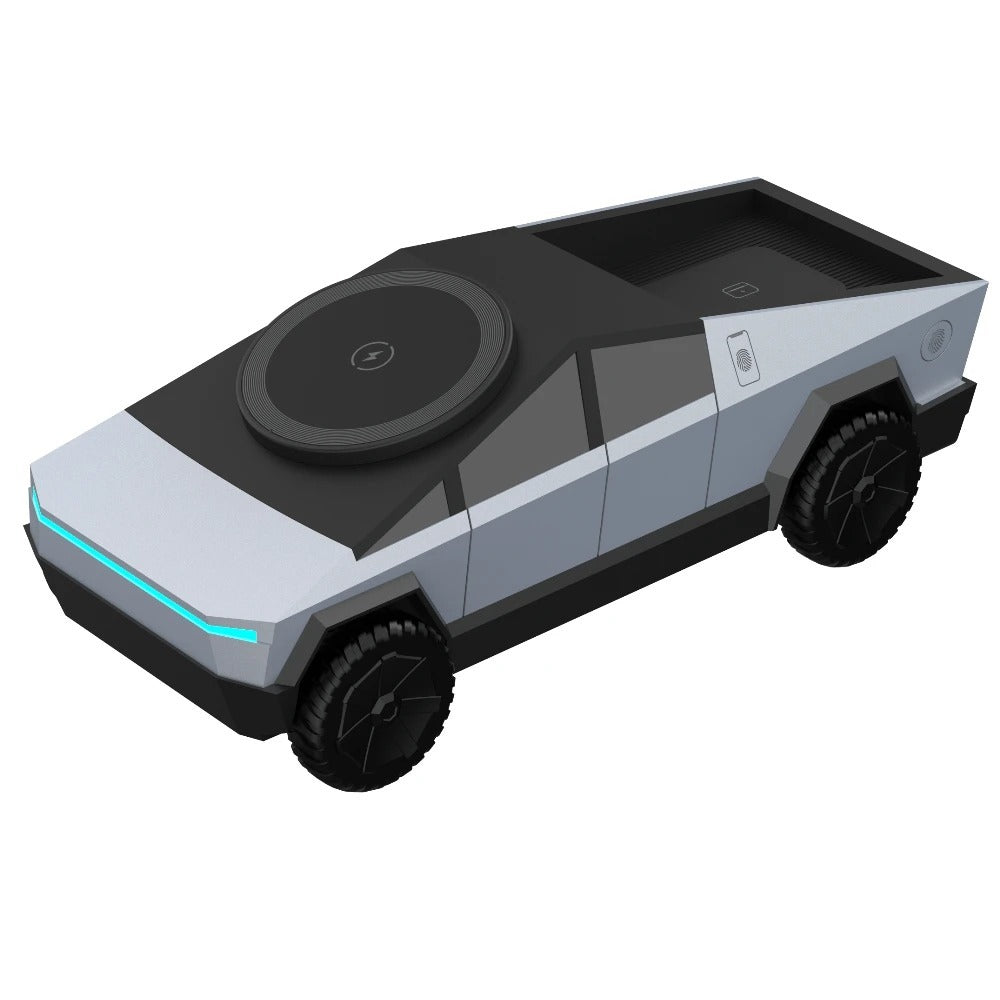 Cybertruck 3-in-1 Wireless Charger | Fast Charging Dock for Phone, Watch & Earbuds