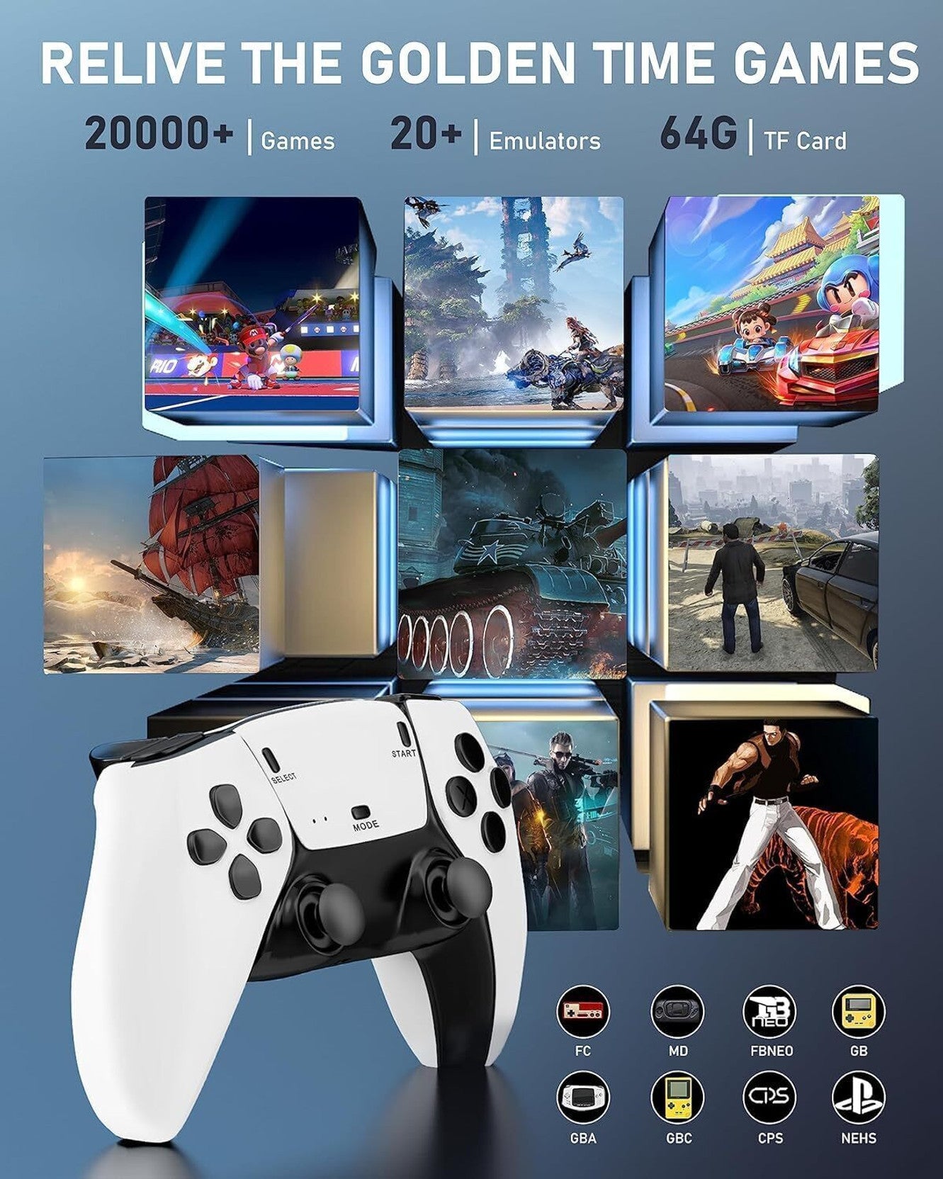 Gamestick Pro 4k HDMI Retro Video Game Console 64 GB with Portable 8 Bit Game Box, 4K HDMI Output 40 Emulators