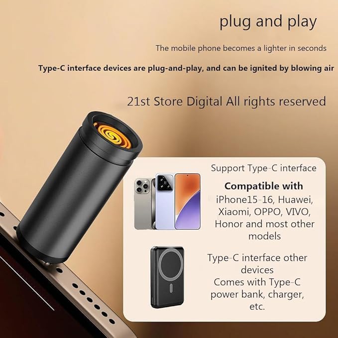 USB C Lighter, Windproof, Flameless, Men's Father Gift, (Mini Version, Stainless Steel) (Pack Of 2)