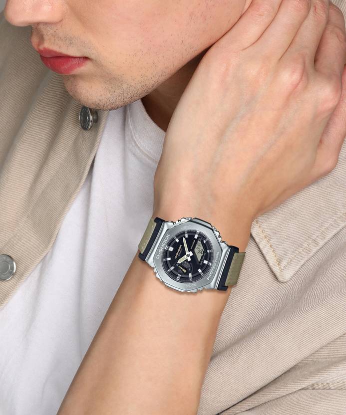 G-SHOCK Black Dial Brown Cloth Band Analog-Digital Watch