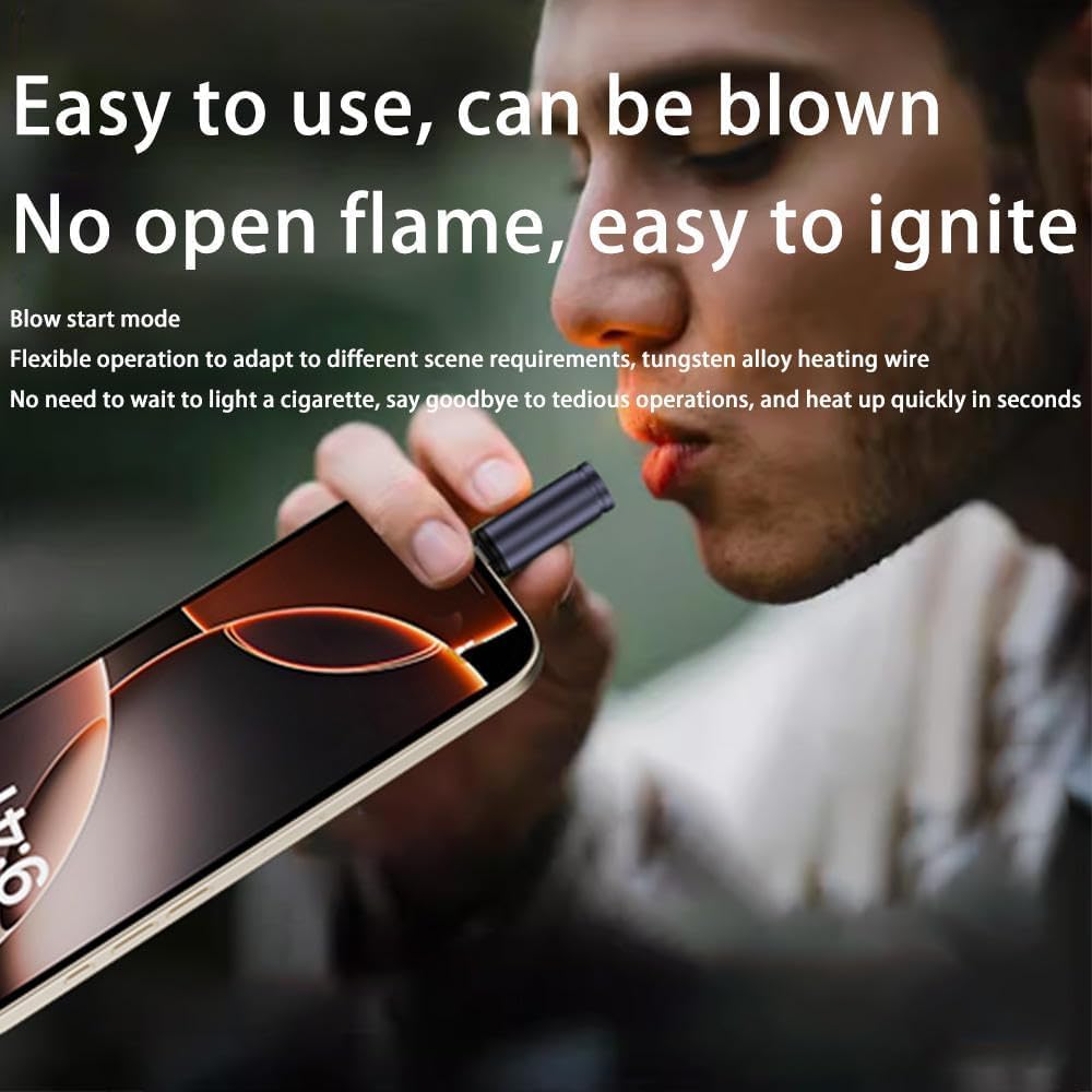 USB C Lighter, Windproof, Flameless, Men's Father Gift, (Mini Version, Stainless Steel) (Pack Of 2)