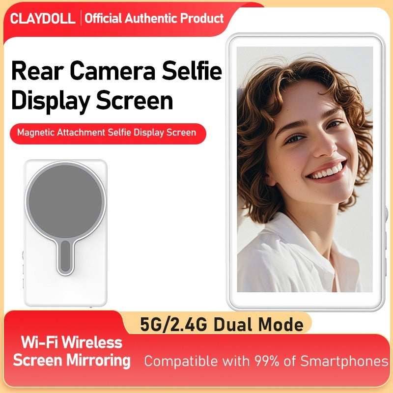 Wireless Magnetic Selfie Screen for Mobile | Phone Mirroring Display for Vlogging, iPhone & Android