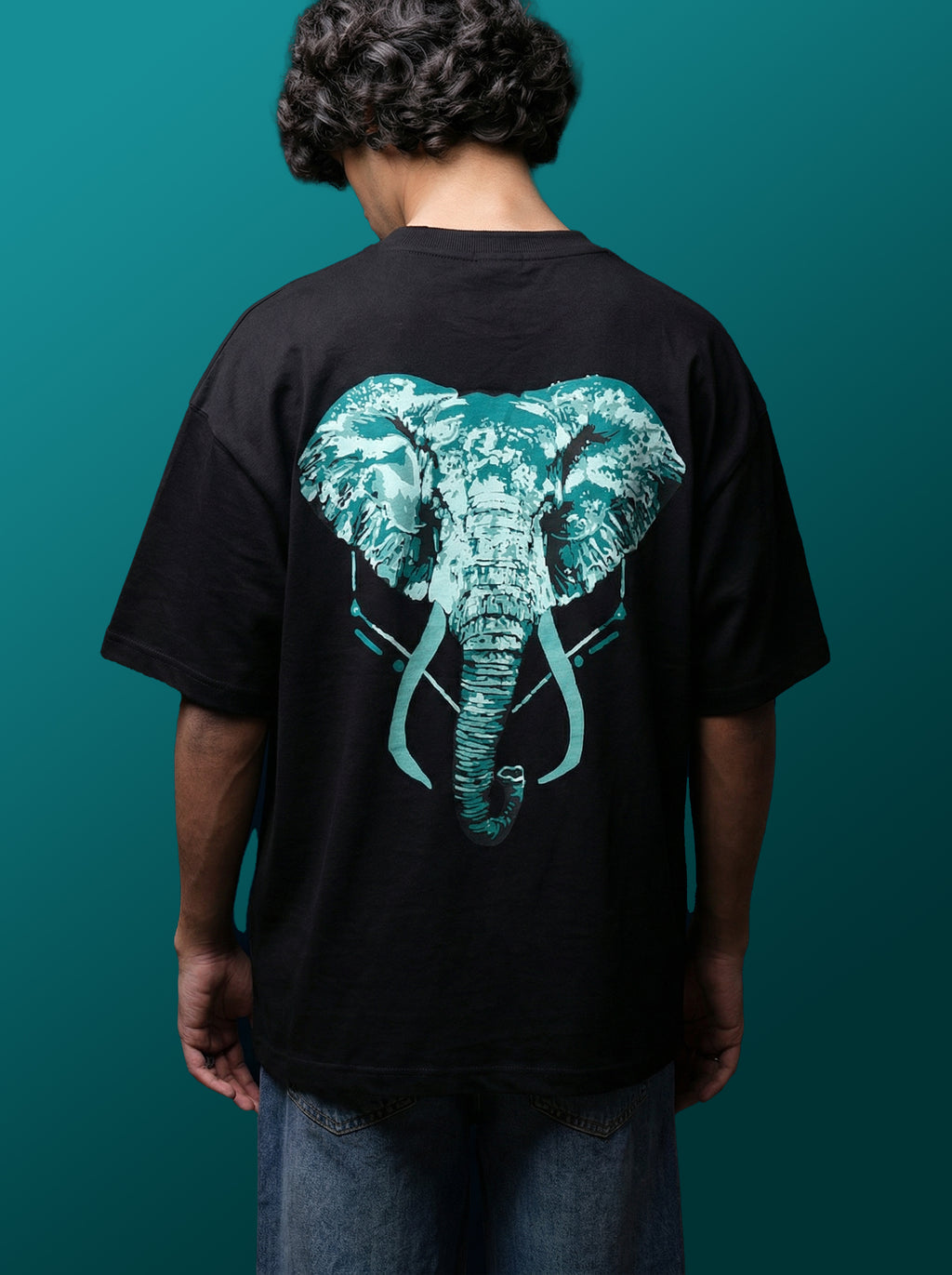 Majestic Elephant Graphic Oversized T-Shirt