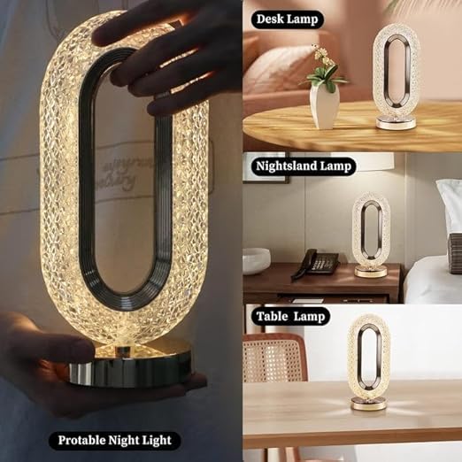 Crystal Oval Shap Table Lamp