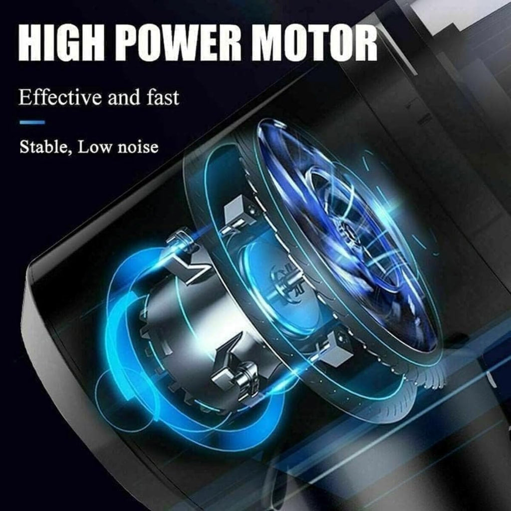3-in-1 Portable Car Vacuum Cleaner with Blower, USB Rechargeable, Black, Wireless Handheld Mini Design, Strong Suction, Washable HEPA Filter for Car, Home