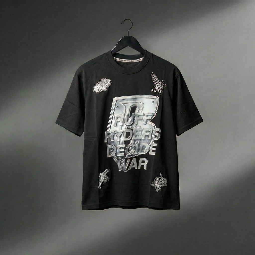 Bold Chrome Print Oversized T-Shirt