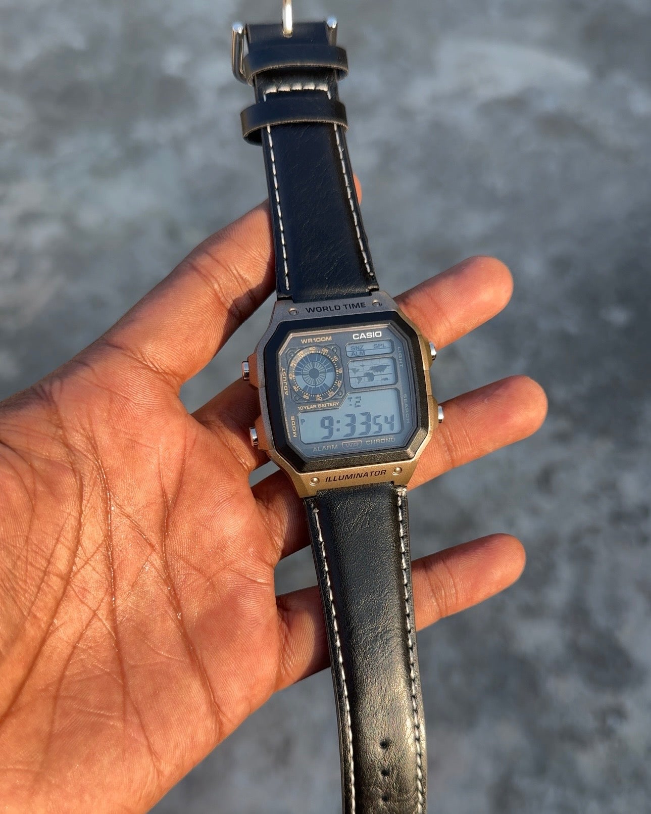 Casio Illuminator World Time Men's Digital Watch – Premium Leather Edition