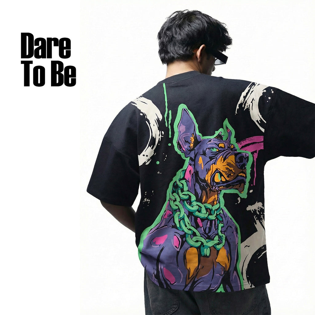 Neon Guardian Doberman Oversized T-Shirt