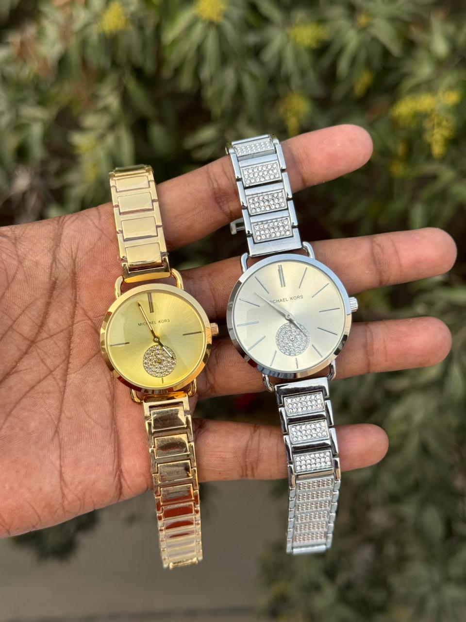 silver-tone Michael Kors Portia women's analog watch